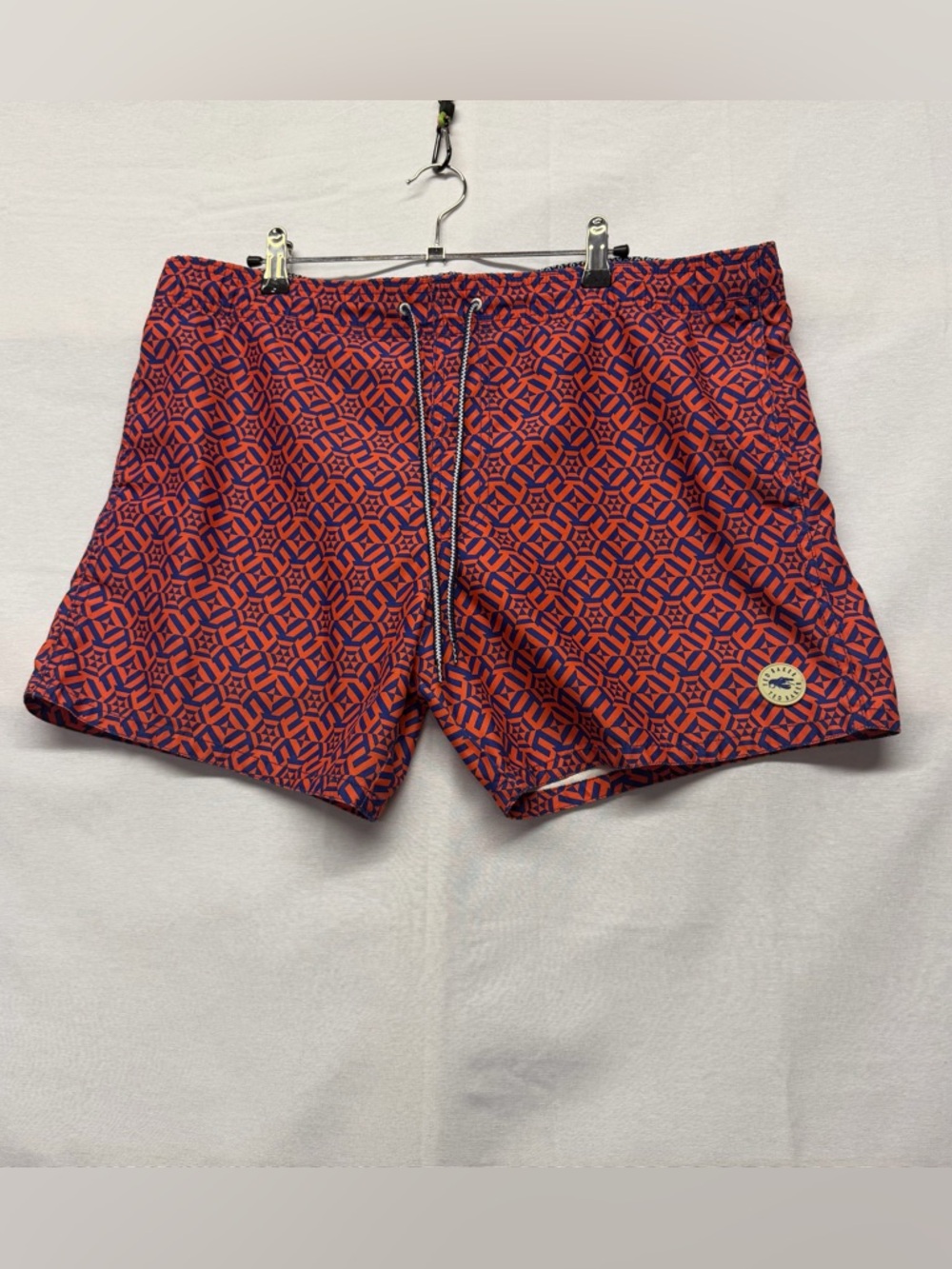 Ted Baker Red & Navy Geometric Swim Trunks size 4